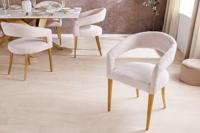 Scandinavische stoel BOUTIQUE beige structuurstof geborsteld champagne goud metaal - 45923 - thumbnail