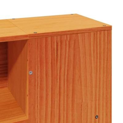 Bed met boekenkast zonder matras hout wasbruin 135x190 cm