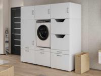 Kast WASHING 1 machine met kast voor wasgoed en kast LARGE wit - thumbnail
