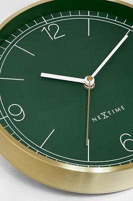 Wandklok 25cm-Geruisloos-Groen/Turkoois/Wit/Zwart-Metaal-NeXtime 'Bolero'