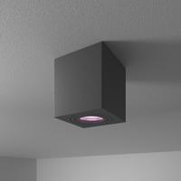 Gibbon - LED smart opbouwspot - vierkant - IP65 waterdicht - GU10 - RGBWW - Wifi + Bluetooth - Google Home, Amazon Alexa en Siri - Zwart - Bestuurbaar via App en Stem - thumbnail