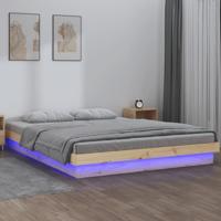 Bedframe LED massief hout 140x190 cm - thumbnail