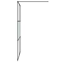 Inloopdouchewand 140x195 cm halfmat ESG-glas zwart - thumbnail
