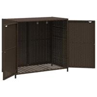 Tuinkast 83x45x76 cm poly rattan bruin - thumbnail