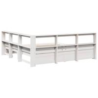Bed met boekenkast zonder matras grenenhout wit 140x190 cm - thumbnail