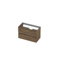 INK - Onderkast 2 Laden Greeploos met Houten Keerlijst - 800x400x520 Mm - Naturel Eiken - thumbnail