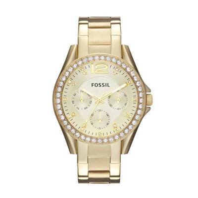 Fossil Riley Quartz Polshorloge Vrouw Goud