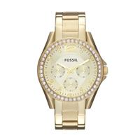 Fossil Riley Quartz Polshorloge Vrouw Goud - thumbnail