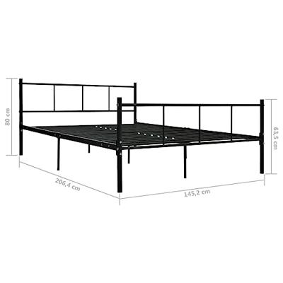 Bedframe metaal zwart 140x200 cm - thumbnail