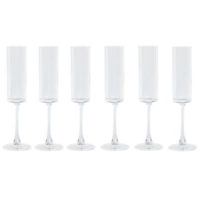 Champagneglas Home ESPRIT Transparant Kristal 160 ml (6 Stuks)