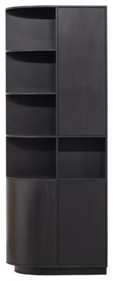 WOOOD Opbergkast 'Finca' Links, Mat zwart, 210 x 78cm