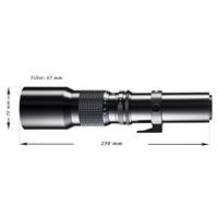 Walimex 12701 500 mm 0.000787037037037037 DSLR-lens (filterdiameter 67 mm, met uittrekbare lenskap) voor T2 bajonet zwart - thumbnail