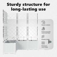 Tuin Bloempot 5 pcs Wit Staal - thumbnail