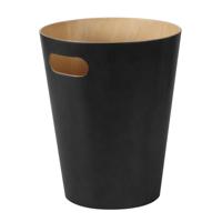 Umbra Woodrow Prullenbakje zwart/naturel - thumbnail