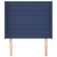 Hoofdbord met randen 83x16x118/128 cm stof blauw - thumbnail