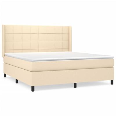 Boxspring met matras stof crèmekleurig 80x200 cm