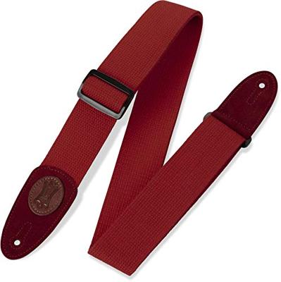 Levys Leathers MSSC8-RED katoenen gitaarband, rood