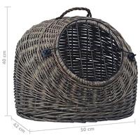 VidaXL Kattendrager 50x42x40 cm natuurlijk wilgenhout grijs - thumbnail