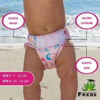 Freds Swim Academy Wasbare Zwemluier Zeemeermin Maat 1 4-9 kg Roze - thumbnail