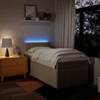 Boxspring met matras stof taupe 90x200 cm - thumbnail