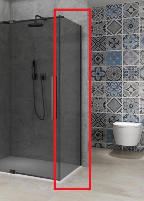 Vaste Wand Van Rijn Products ST08 120x200 cm 8 mm Rookglas met Muurprofiel Mat Zwart tbv Hoekcabine Vaste Wand Van Rijn Products ST08 120x200 cm 8 mm Rookglas met Muurprofiel Mat Zwart tbv Hoekcabine