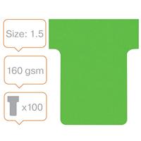 Nobo T-planbordkaarten index 1,5, ft 53 x 45 mm, groen - thumbnail