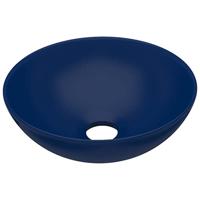 VidaXL Wastafel rond keramiek donkerblauw - thumbnail