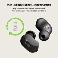 Belkin AUC001btBK SoundForm True Wireless Earbuds (Bluetooth-oordopjes voor iPhone, Samsung, Google, bedieningsknoppen, draagbaar oplaadhoesje, 24 uur luistertijd, ruisisolatie, zweetbestendig, zwart),Eén maat - thumbnail