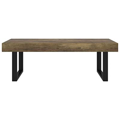 Salontafel 120x60x40 cm MDF en ijzer donkerbruin en zwart Salontafel 120x60x40 cm MDF en ijzer donkerbruin en zwart
