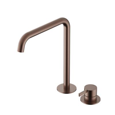Hotbath Ace - Wastafelmengkraan - zonder Waste - Hoog - Geborsteld Koper PVD - Opbouw - Messing - V02