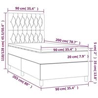 Boxspring met matras stof donkerbruin 90x200 cm - thumbnail