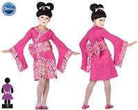Kostuums voor Kinderen Geisha Fuchsiaroze (3 Pcs) - Maat: 5-6 Jaar - Maat: 5-6 Jaar - thumbnail