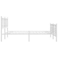 Bedframe met hoofd- en voeteneinde metaal wit 150x200 cm - thumbnail