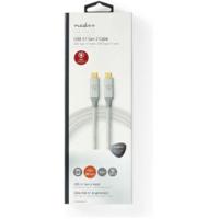 Nedis USB-Kabel | USB-C Male naar USB-C Male | 2 m | 1 stuks - CCTB64020AL20 CCTB64020AL20 - thumbnail