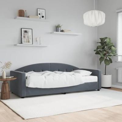 Slaapbank met matras 80x200 cm fluweel donkergrijs