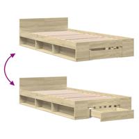 Bedframe met lade bewerkt hout sonoma eikenkleurig 90x200 cm - thumbnail