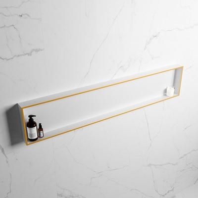 MONDIAZ EASY Nis 149,5x29,5cm in solid surface kleur Ocher | Talc. 1 vak geschikt voor in- of opbouw MONDIAZ EASY Nis 149,5x29,5cm in solid surface kleur Ocher | Talc. 1 vak geschikt voor in- of opbouw