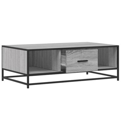 Salontafel 100x57x35 cm bewerkt hout en metaal grijs sonoma
