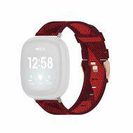 Fitbit Versa 3/4 & Sense 1/2 Canvas nylon bandje - Rood - thumbnail