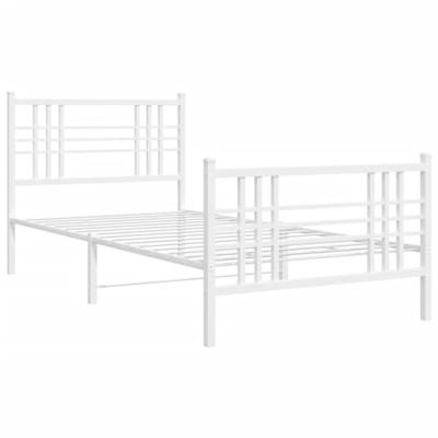 Bedframe met hoofd- en voeteneinde metaal wit 90x190 cm