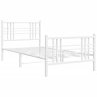 Bedframe met hoofd- en voeteneinde metaal wit 90x200 cm - thumbnail