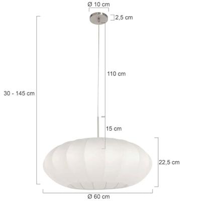 Steinhauer HanglampSparkled Light metaal met witte kap - 3808ST