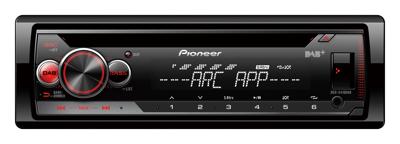 Pioneer DEH-S410DAB, 1DIN autoradio, CD-tuner met FM en DAB+, MP3, USB en AUX-ingang, RGB - verlichting, Smart Sync App, 5- Band Equalizer, Spotify