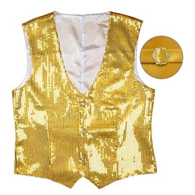 Paillettenvest goud man