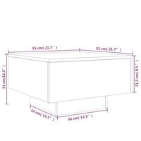 Salontafel 55x55x31 cm bewerkt hout wit - thumbnail