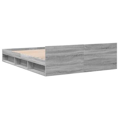 Bedframe met lades bewerkt hout grijs sonoma eiken 120x190 cm
