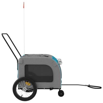 Hondenfietstrailer oxford stof en ijzer blauw en grijs - thumbnail