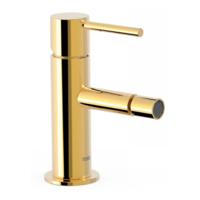 Bidetmengkraan Tres Study Exclusive Hendel Uitloop Recht 8 cm Rond Goud - thumbnail