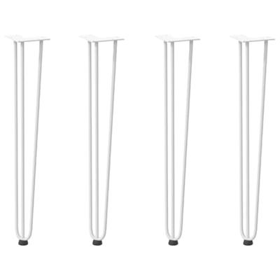 Haarspeld tafelpoten 4 st 72 cm massief staal wit