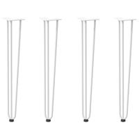 Haarspeld tafelpoten 4 st 72 cm massief staal wit - thumbnail